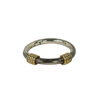 Tiffany & Co Ring Band Width Wire 18k Yellow Gold Silver
