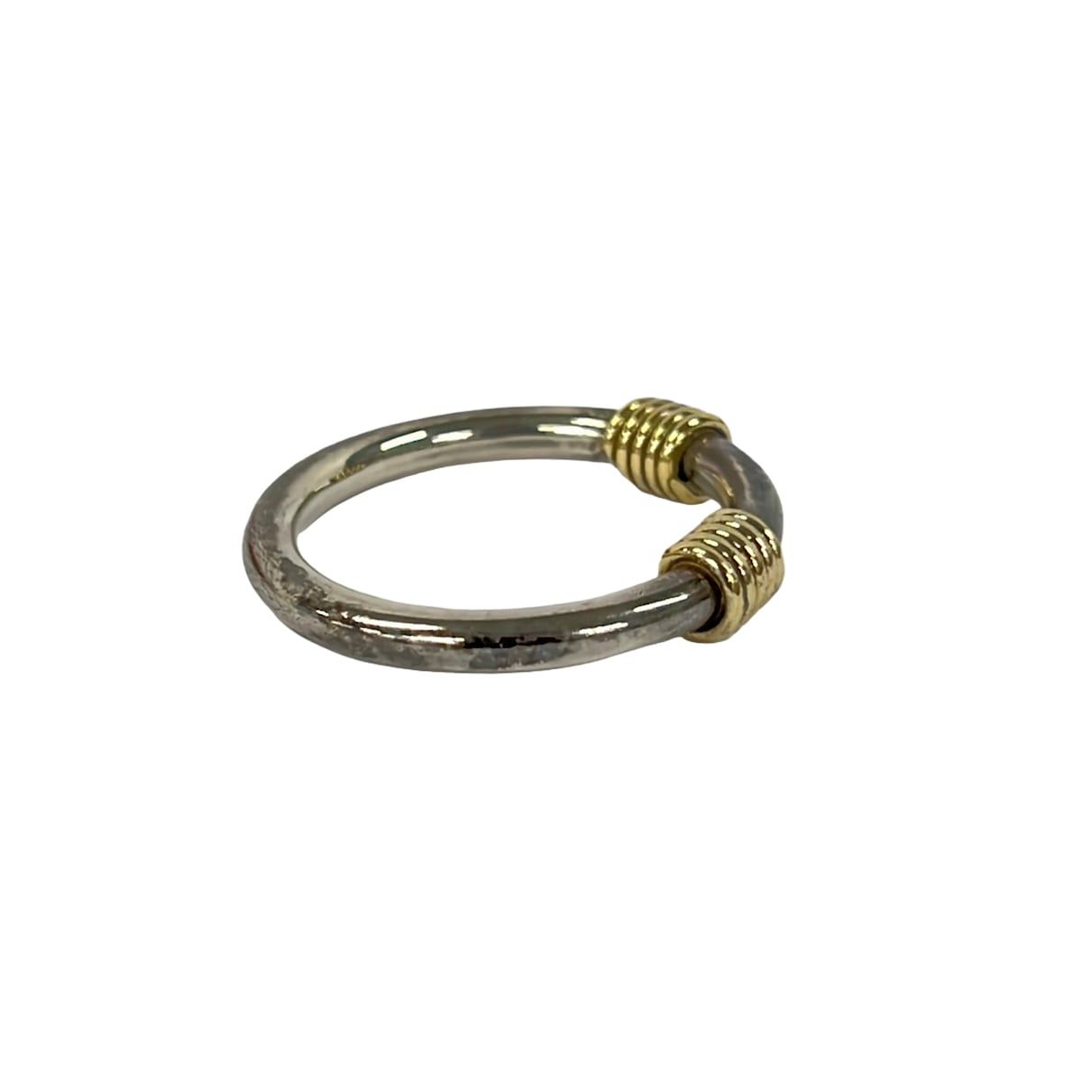 Tiffany & Co Ring Band Width Wire 18k Yellow Gold Silver — view 2