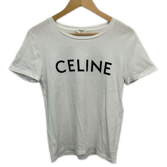Celine Short Sleeve T-Shirt S White Crew Neck Logo