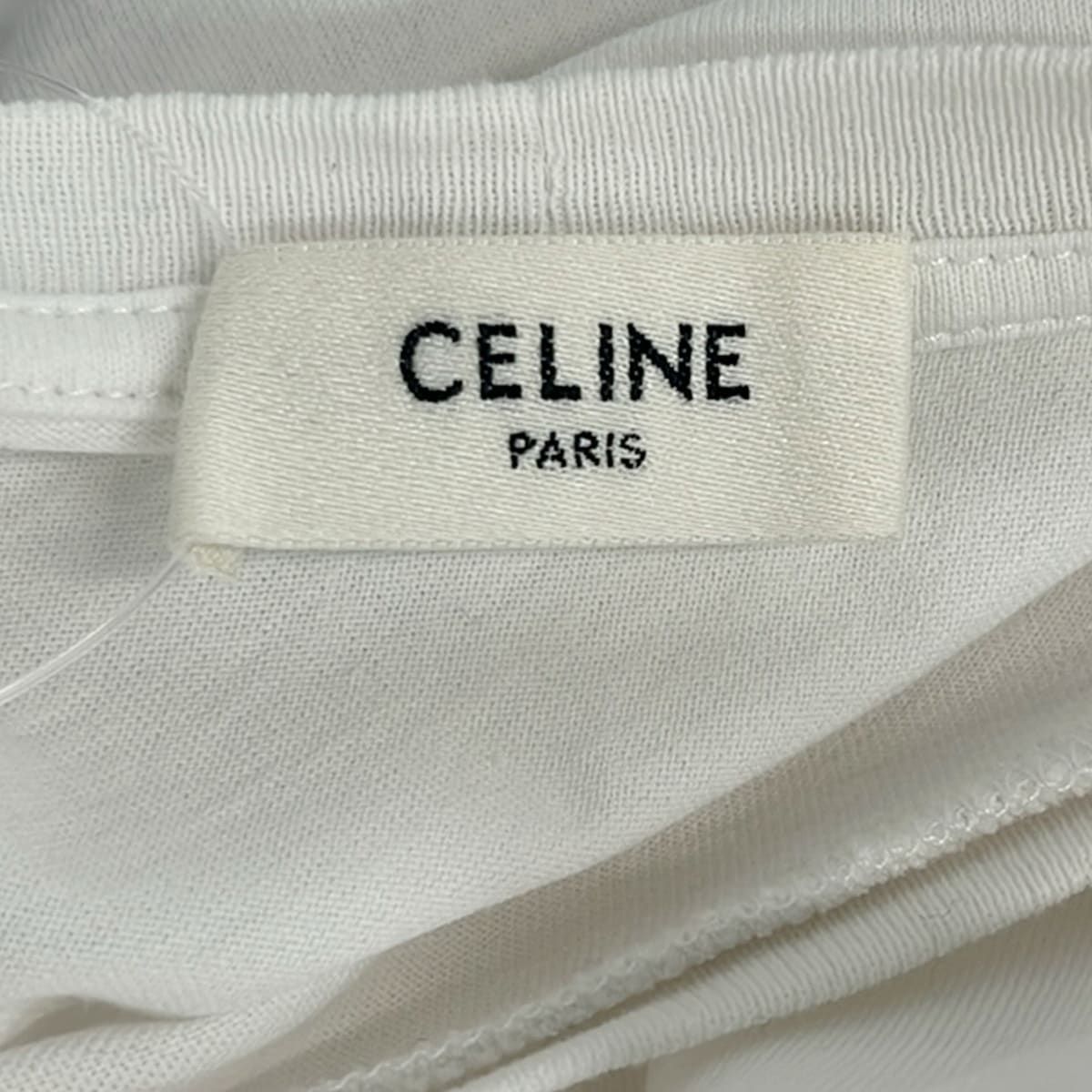 Celine Short Sleeve T-Shirt S White Crew Neck Logo — view 3