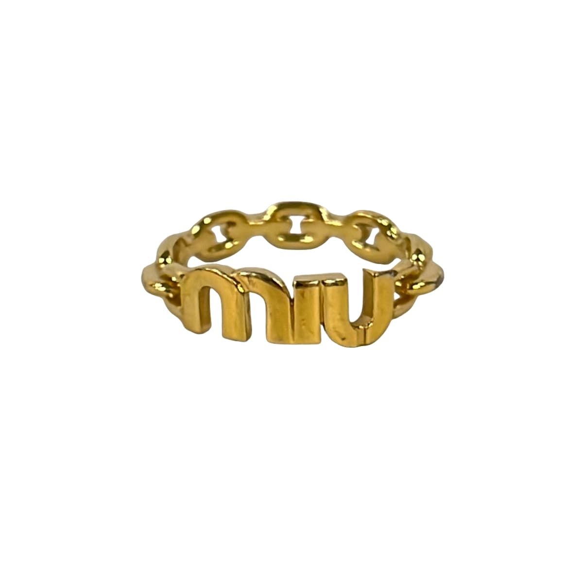 Miu Miu Ring Gold Logo