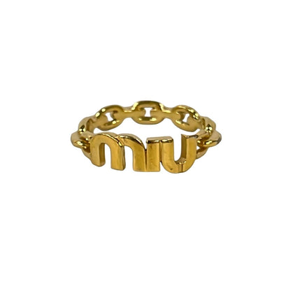 Miu Miu Ring Gold Logo