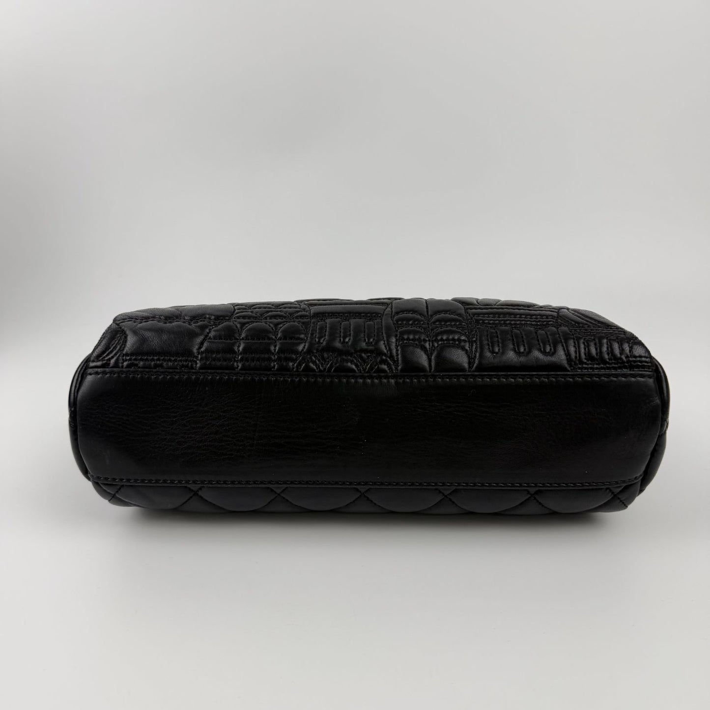 Chanel CC Logo Quilted Paris Moscow Collection Chain Shoulder Bag Black Leather — view 6