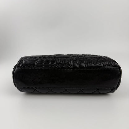 Chanel CC Logo Quilted Paris Moscow Collection Chain Shoulder Bag Black Leather — view 6