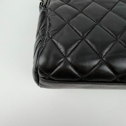 Chanel CC Logo Quilted Paris Moscow Collection Chain Shoulder Bag Black Leather — view 9