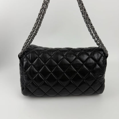 Chanel CC Logo Quilted Paris Moscow Collection Chain Shoulder Bag Black Leather — view 3