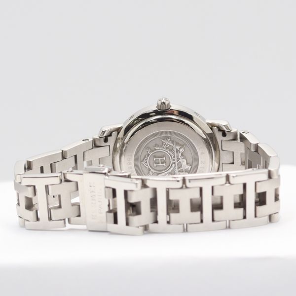 Hermes Clipper Quartz Date Light Blue Dial Watch — view 4