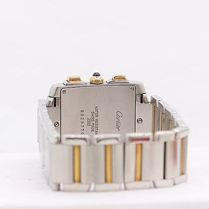 Cartier Tank Francaise Quartz Chrono Ivory Dial Watch — view 4