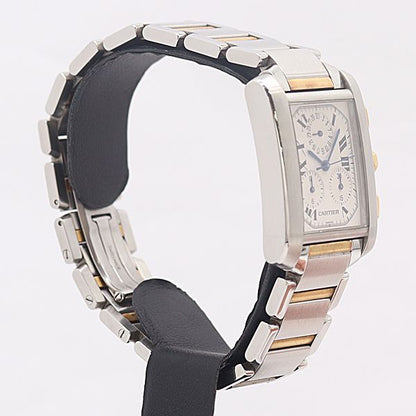 Cartier Tank Francaise Quartz Chrono Ivory Dial Watch — view 2