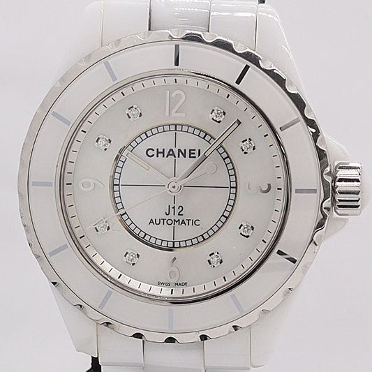 Chanel Automatic Winding with Stone White Shell Dial Watch