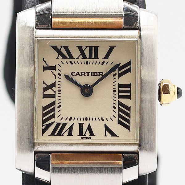 Cartier Tank Francaise SM SS Yg Quartz Champagne Dial Watch