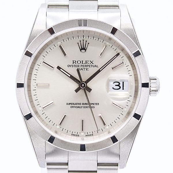 Rolex Oyster Perpetual Date Automatic Winding Silver Dial Watch