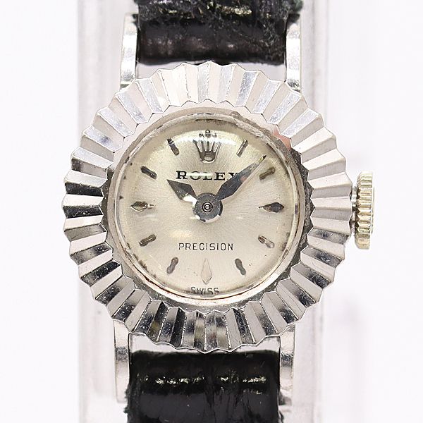 Rolex Precision 18k Hand Wound Silver Dial Watch
