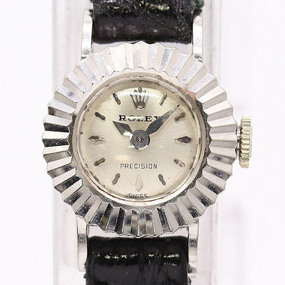 Rolex Precision 18k Hand Wound Silver Dial Watch
