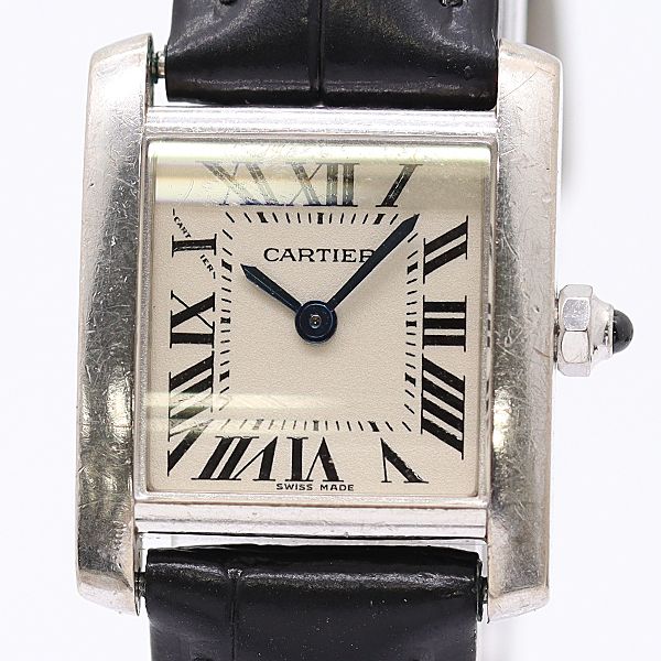 Cartier Tank Francaise SM 18k WG Top Quartz Ivory Dial Watch
