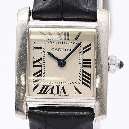 Cartier Tank Francaise SM 18k WG Top Quartz Ivory Dial Watch