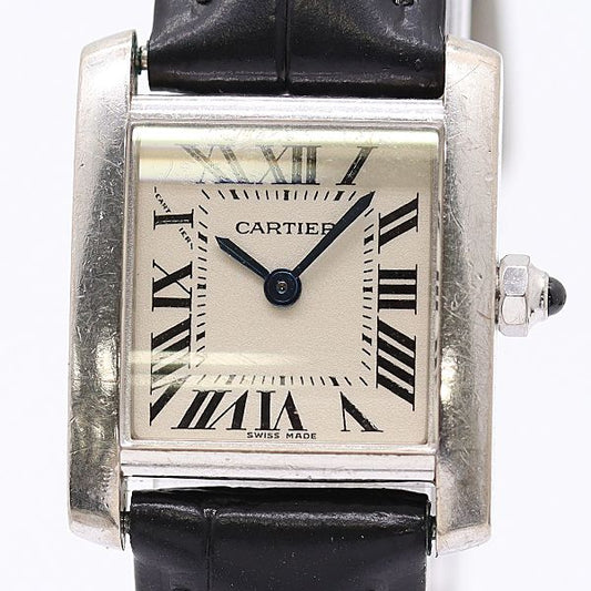 Cartier Tank Francaise SM 18k WG Top Quartz Ivory Dial Watch