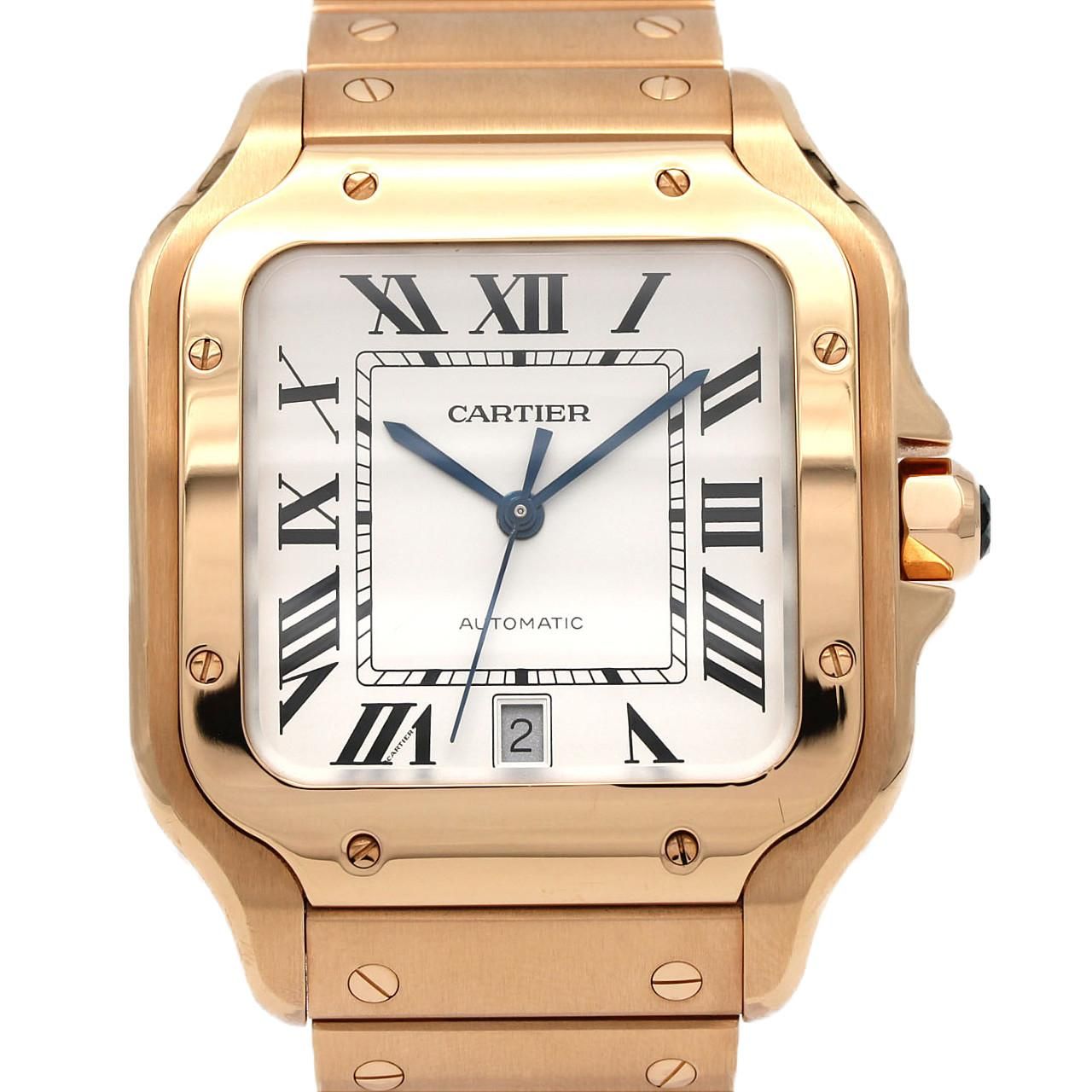Cartier Santos LM PG RG Automatic Winding Watch