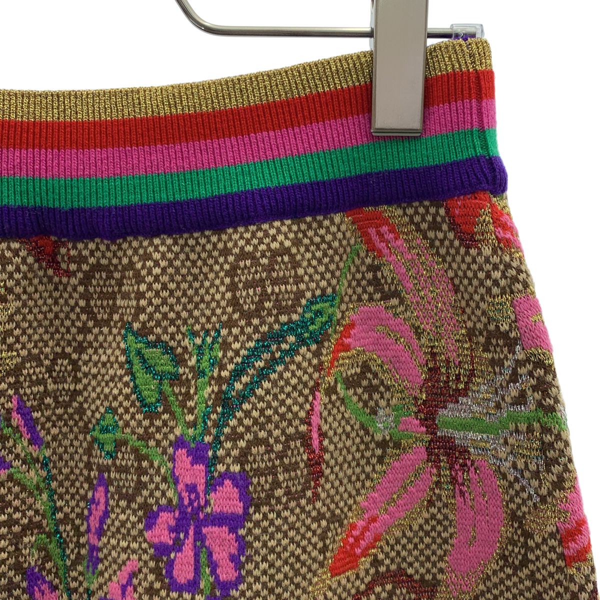 Gucci GG Floral Jacquard Knit Skirt S Multicolor — view 2