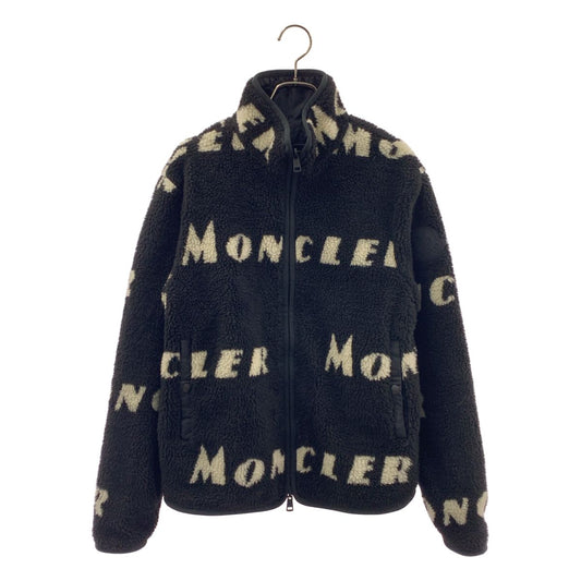 Moncler Maglia Cardigan Reversible Logo Fleece Jacket XS Black White