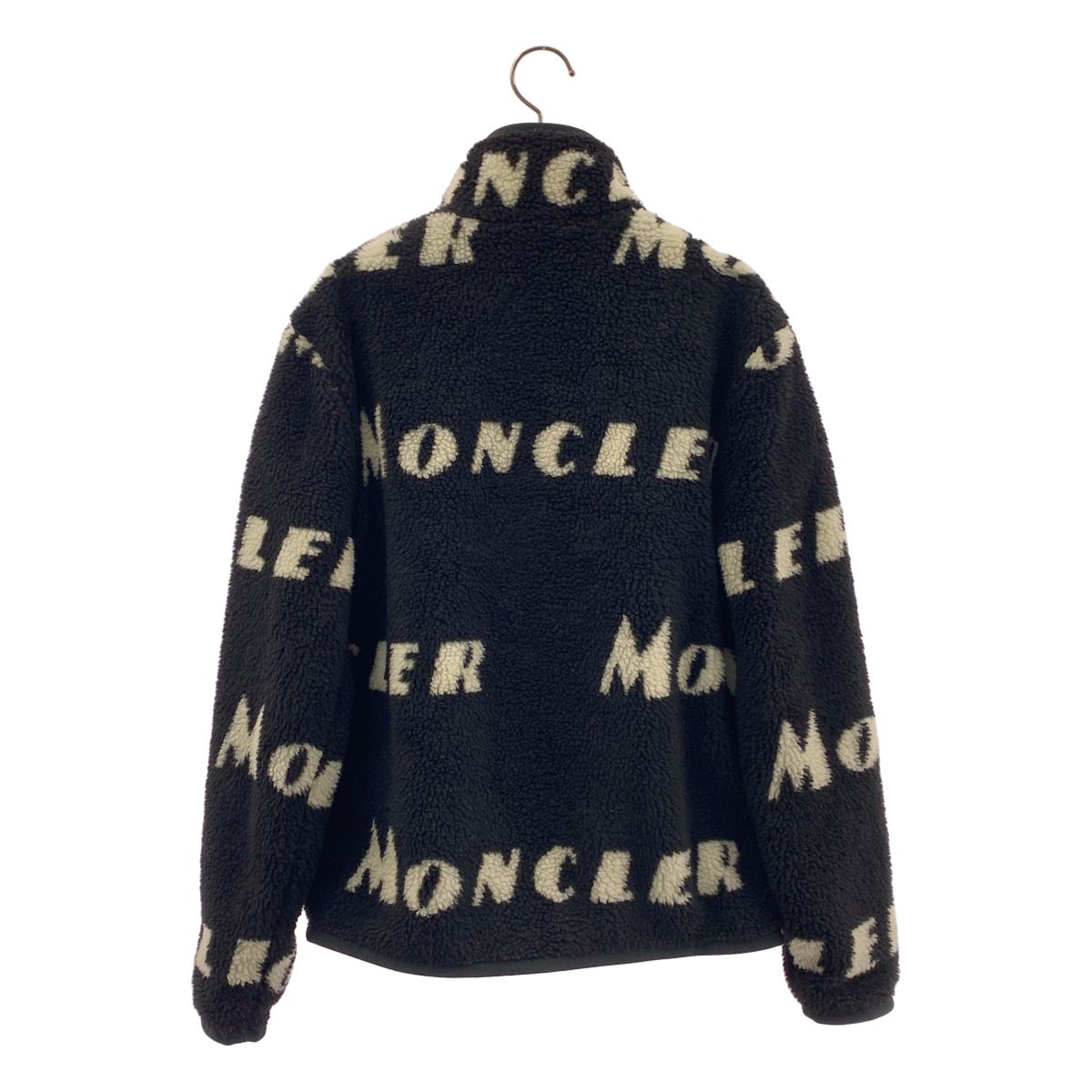 Moncler Maglia Cardigan Reversible Logo Fleece Jacket XS Black White — view 4