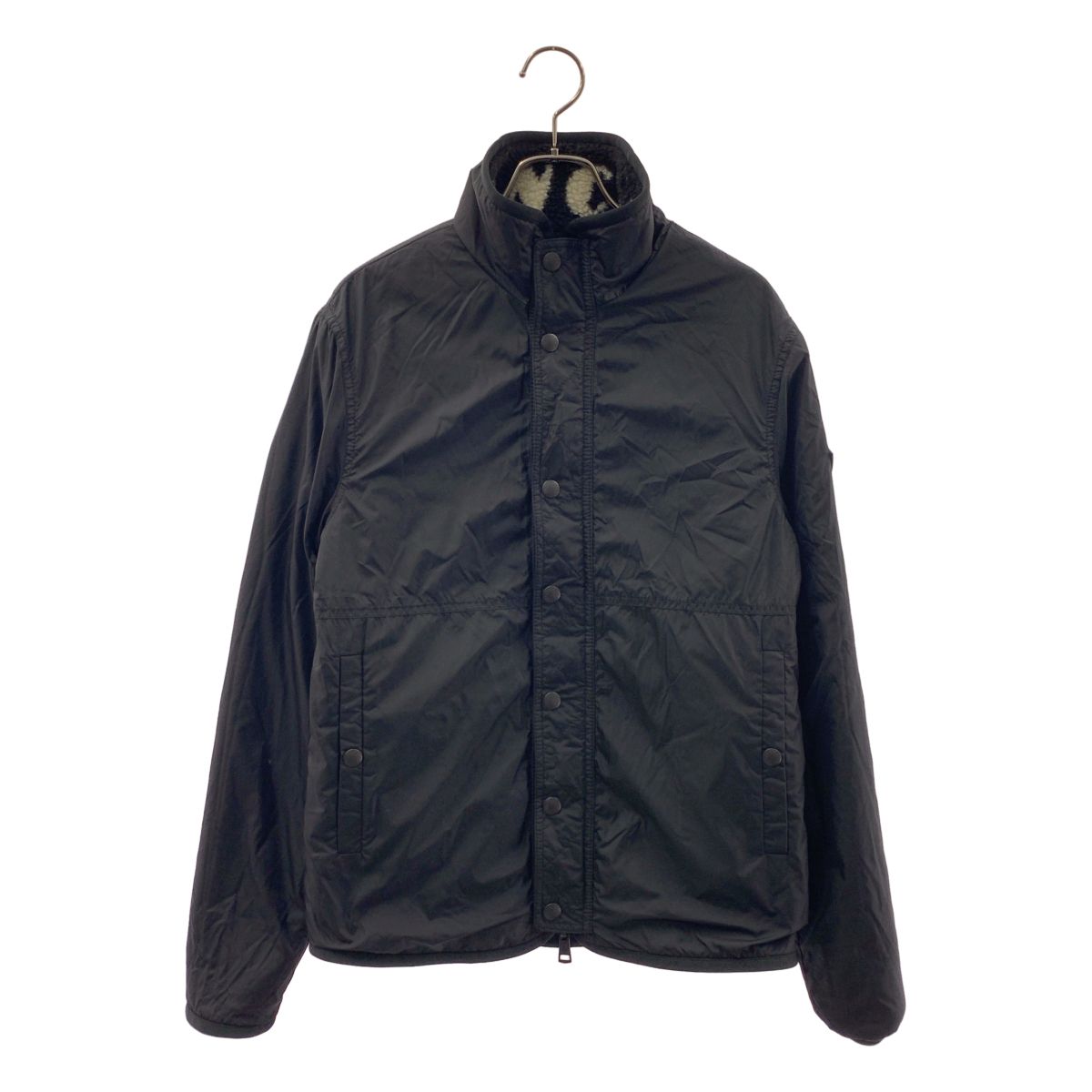 Moncler Maglia Cardigan Reversible Logo Fleece Jacket XS Black White — view 5