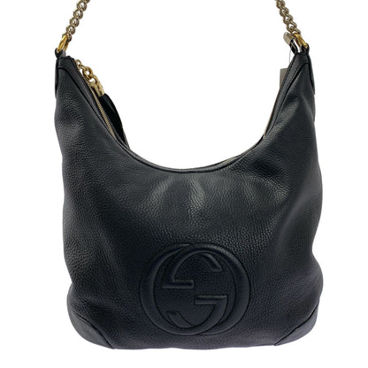 Gucci Soho Interlocking Chain Shoulder Bag Black — view 3