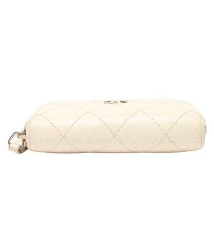 Chanel Coin Case Gold Caviar Leather Quilted CC Logo — view 4