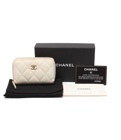 Chanel Coin Case Gold Caviar Leather Quilted CC Logo — view 6