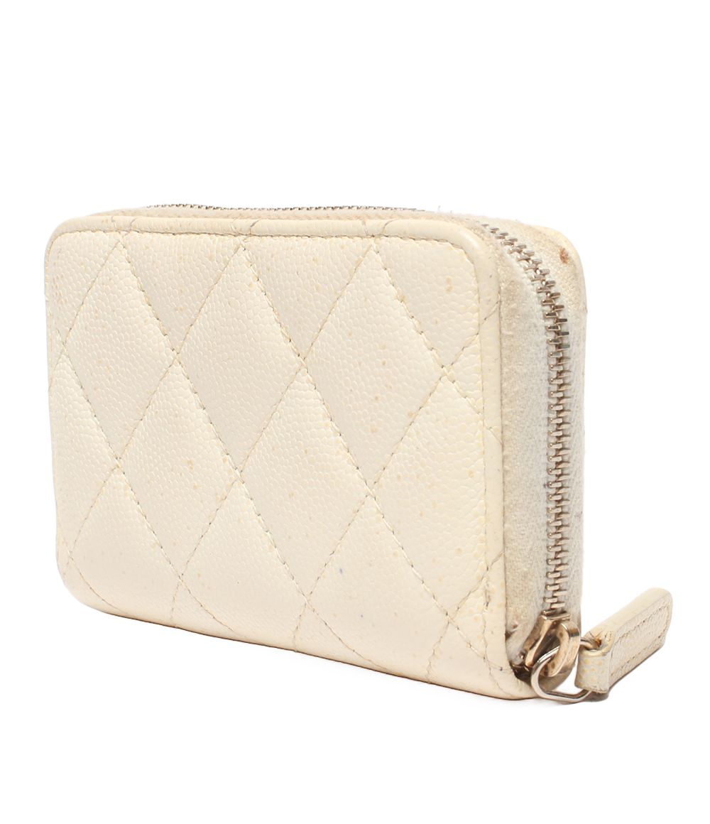 Chanel Coin Case Gold Caviar Leather Quilted CC Logo — view 3