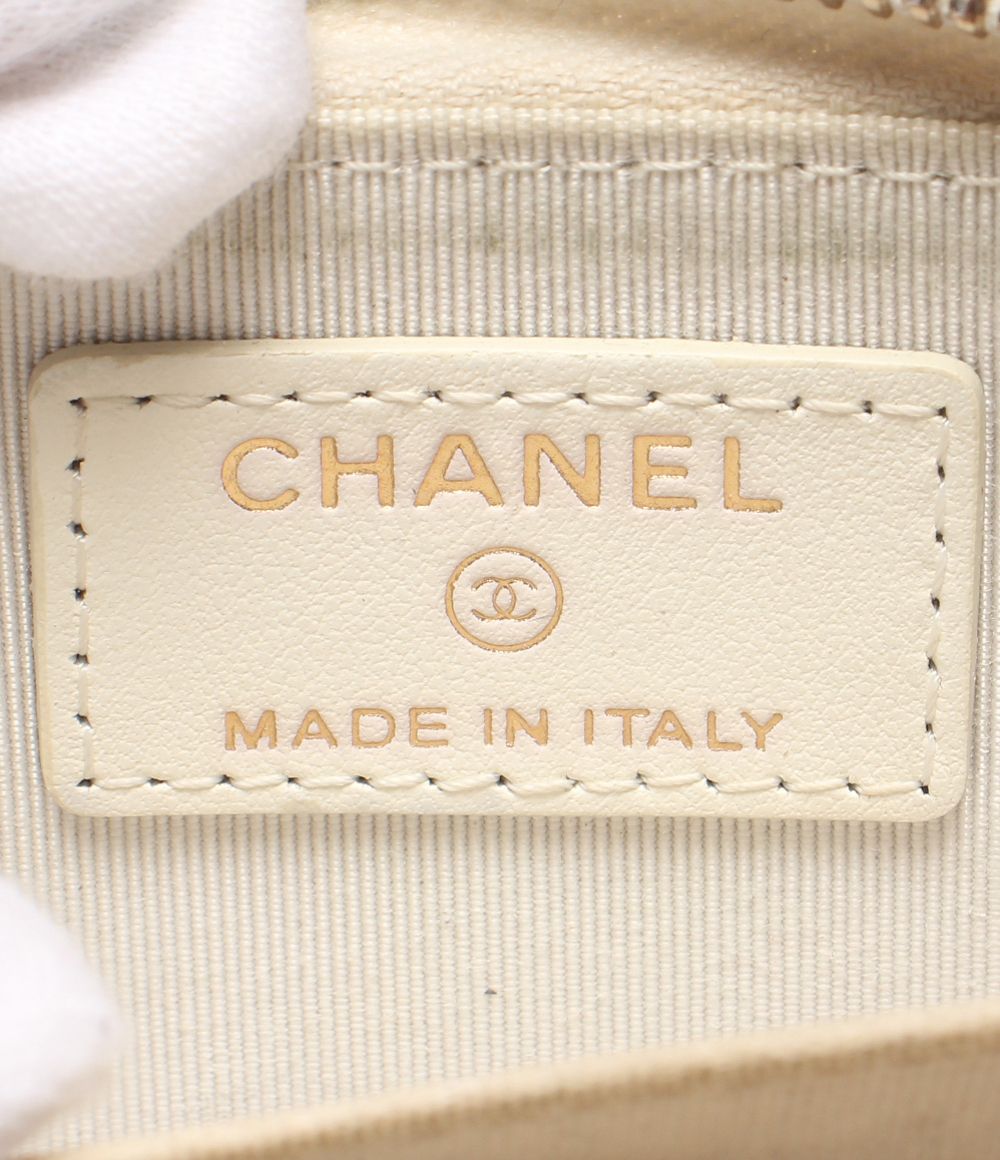 Chanel Coin Case Gold Caviar Leather Quilted CC Logo — view 7