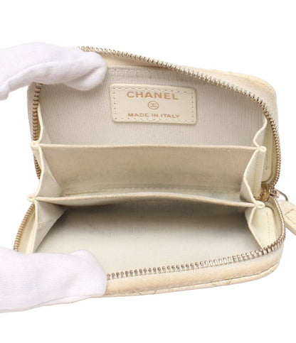 Chanel Coin Case Gold Caviar Leather Quilted CC Logo — view 5