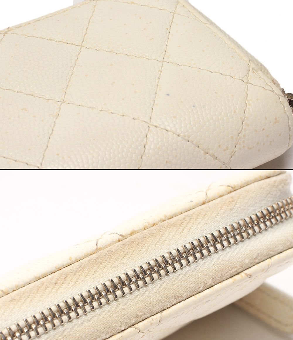 Chanel Coin Case Gold Caviar Leather Quilted CC Logo — view 9