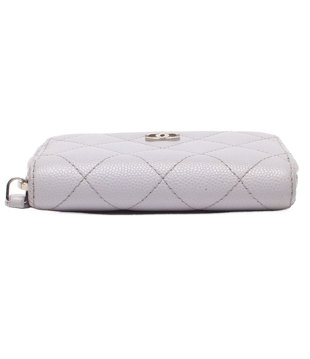 Chanel Coin Case Silver Quilted Caviar Leather 31 CC Logo — view 4