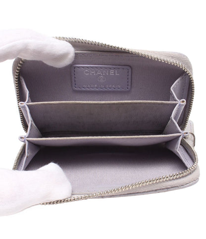 Chanel Coin Case Silver Quilted Caviar Leather 31 CC Logo — view 5