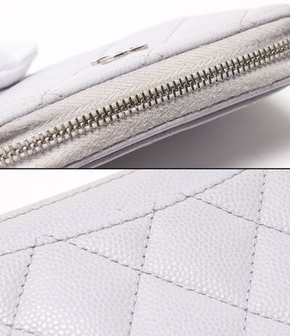 Chanel Coin Case Silver Quilted Caviar Leather 31 CC Logo — view 8