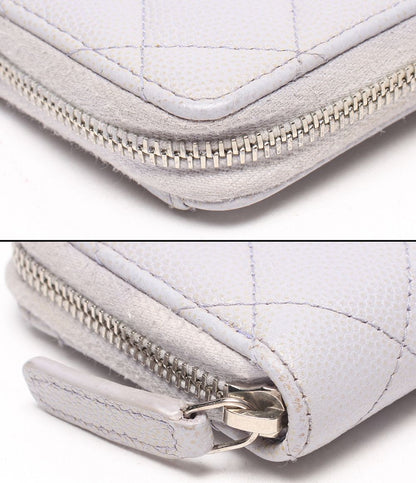 Chanel Coin Case Silver Quilted Caviar Leather 31 CC Logo — view 9