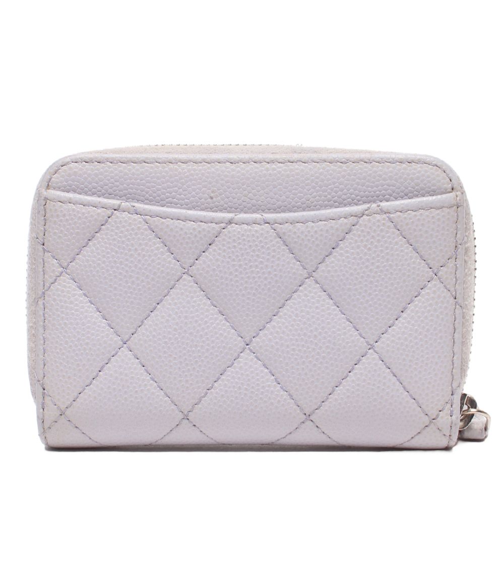 Chanel Coin Case Silver Quilted Caviar Leather 31 CC Logo — view 2