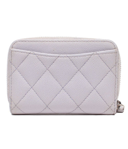 Chanel Coin Case Silver Quilted Caviar Leather 31 CC Logo — view 2