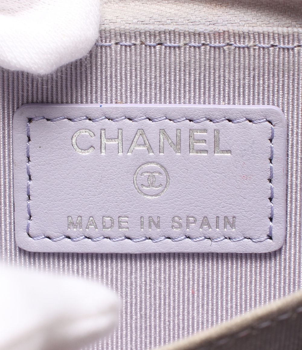 Chanel Coin Case Silver Quilted Caviar Leather 31 CC Logo — view 6