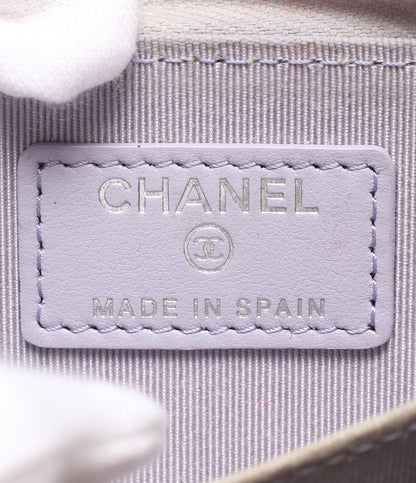 Chanel Coin Case Silver Quilted Caviar Leather 31 CC Logo — view 6