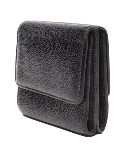Chanel Hook Trifold Wallet Caviar Leather CC Logo — view 3