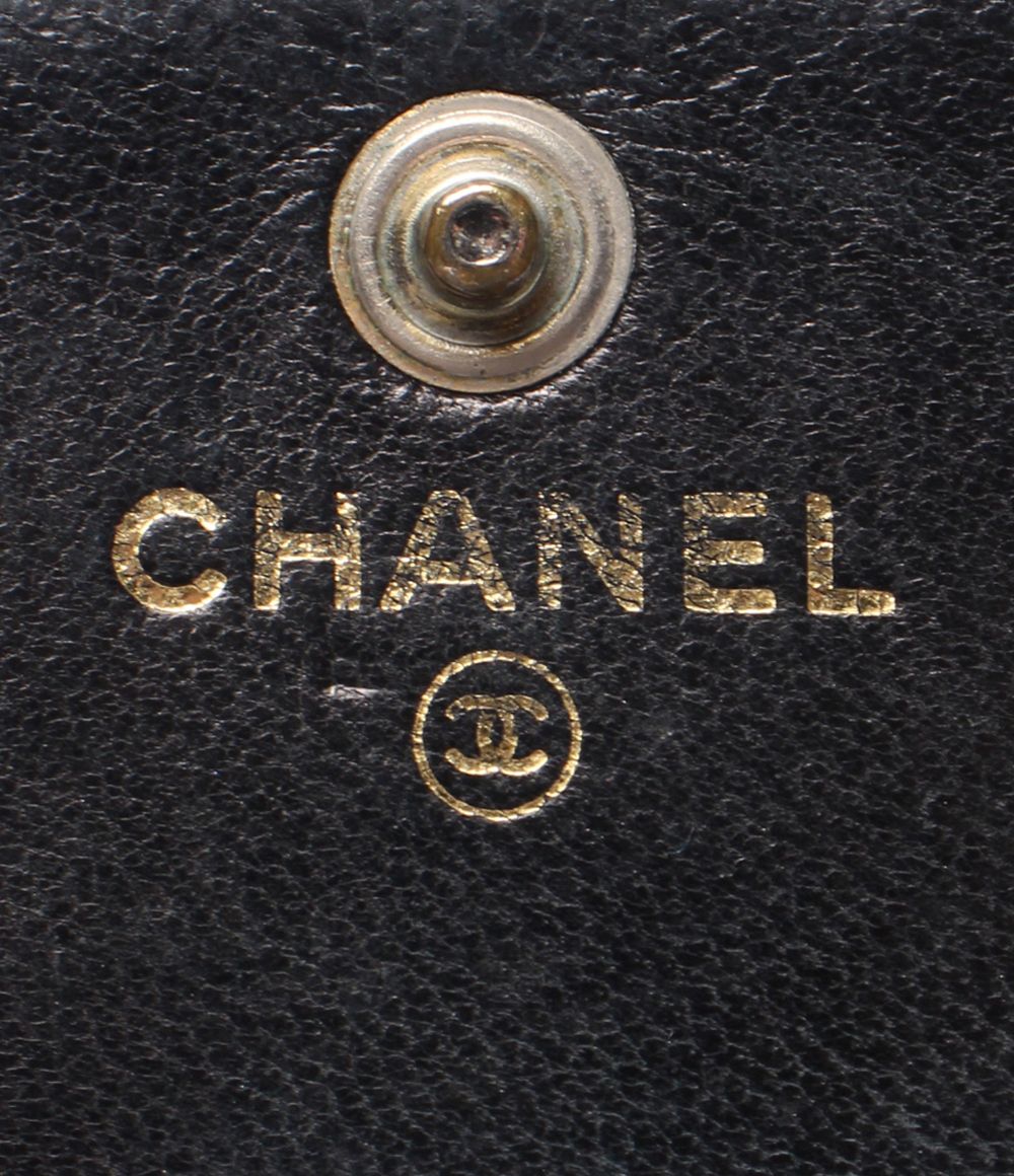 Chanel Hook Trifold Wallet Caviar Leather CC Logo — view 6