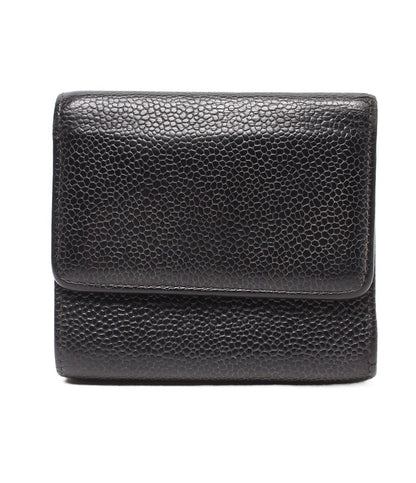 Chanel Hook Trifold Wallet Caviar Leather CC Logo — view 2