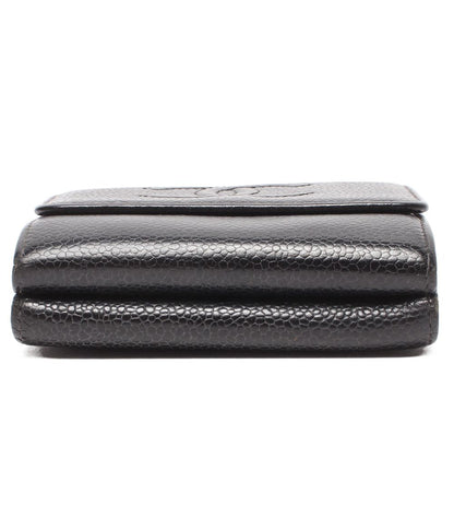 Chanel Hook Trifold Wallet Caviar Leather CC Logo — view 4