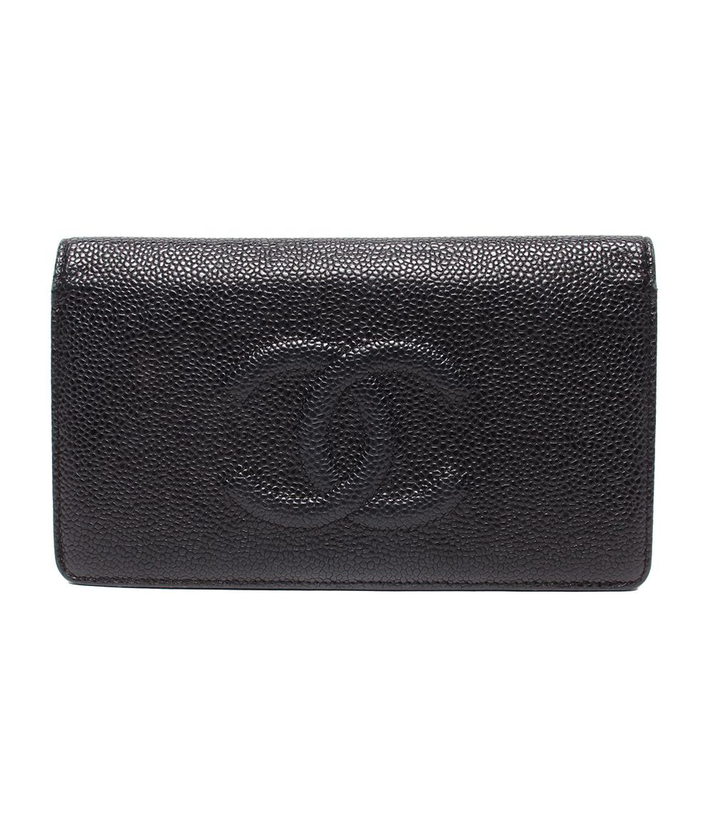 Chanel Wallet Caviar Leather CC Logo