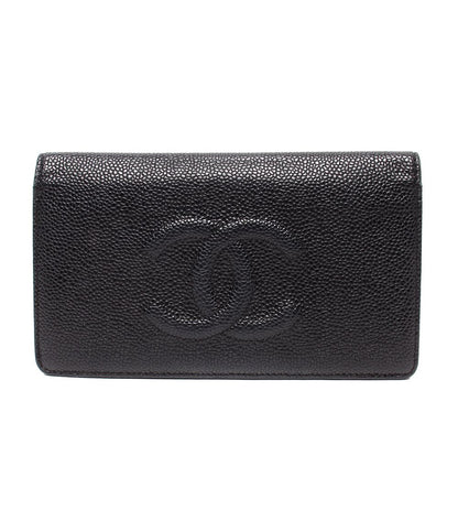 Chanel Wallet Caviar Leather CC Logo
