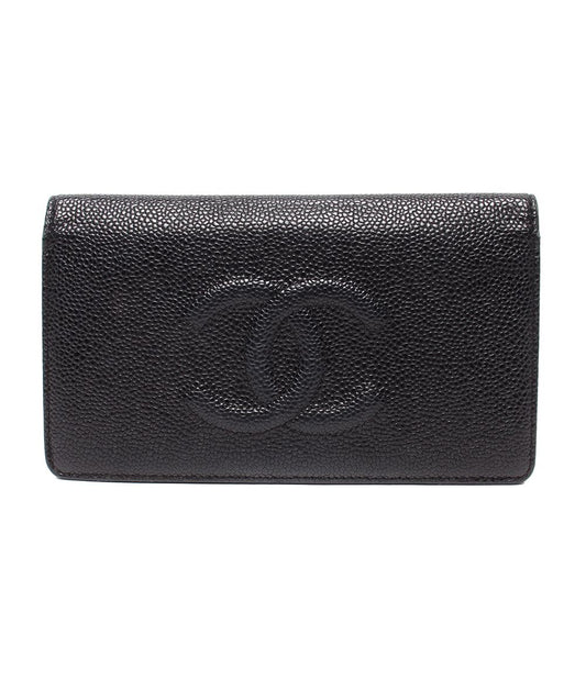 Chanel Wallet Caviar Leather CC Logo
