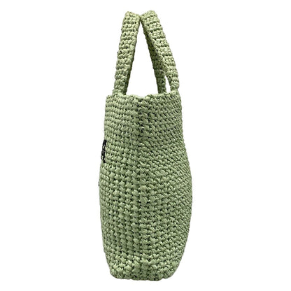 Prada Tote Small Crochet Light Green Black — view 4
