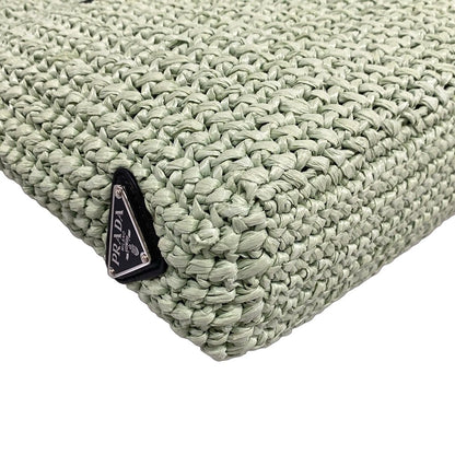 Prada Tote Small Crochet Light Green Black — view 6